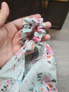 Handmade Floral Hair Scarf Scrunchie