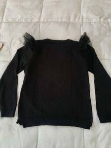 Black Full Sleeve Top With Sequence