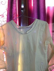 Attractive Kurta With Plazo Having Net Lace