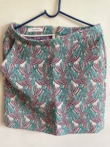 Leaf Print Mini Skirt