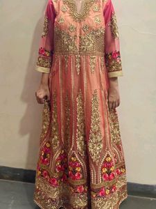 PINK HEAVY WORK PARTY WEAR GOWN