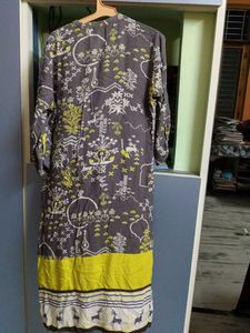 Ash And Yellow Kurti