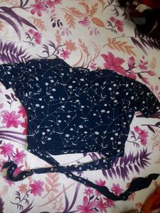 Floral Crop Top with Wrap Tie