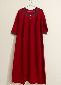 Red Cotton Nighty night gown