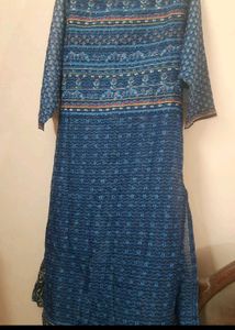 Blue Printed Kurti Dress
