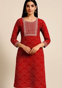 Red Printed Kurti
