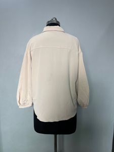 Beige Button-Down Blouse