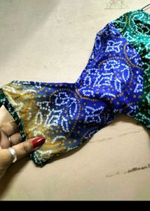 Designer High Low Bandhani Kurti