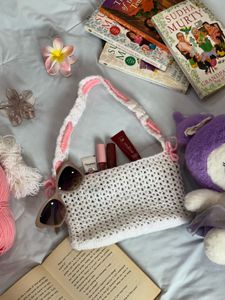 Crochet mesh bag🤍💖