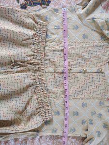 3/4th Sleeves Kurta Palazzo Set For Women, 44inch