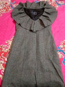 Grey 🩶 Colour Beautiful Ruffle Dress