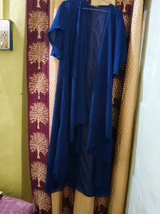Blue Printed Kurta With Shrug
