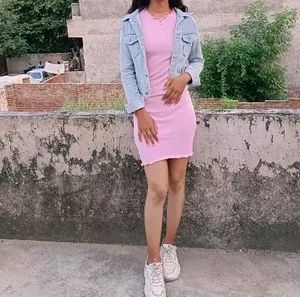 New Pink Midi Dress For Girls
