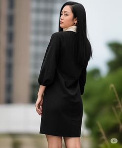 Chic Color Block Mini Dress