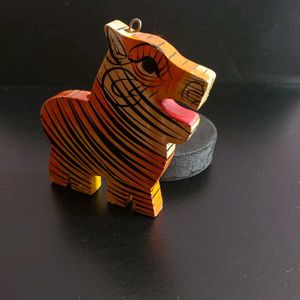 Hand-painted Wooden tiger pendant