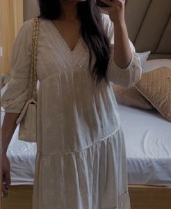Elegant White Dress without Dupatta
