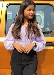 Crochet Top with Balloon Sleeves