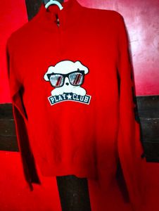 Girls Red Colour Sweatshirt