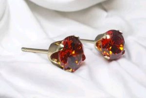 Red Gemstone Stud Earrings