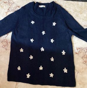 Floral Detail Knit Sweater