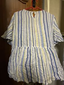 Striped Embroidered Top