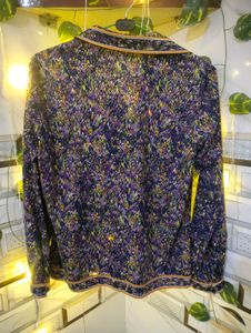 Vintage Patterned Long Sleeve Top
