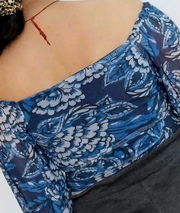 Blue Printed Top