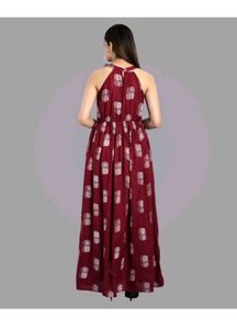 Women Maxi Maroon Length Dress