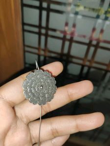 Silver Flower Drop Earrings