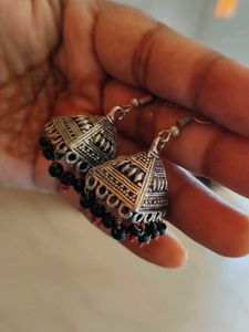 Silver Jhumka Earrings