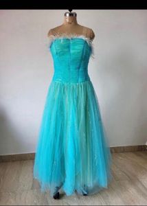 vintage Prom Dress with Feather Detail