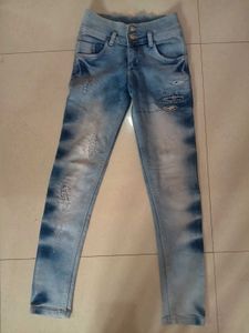 Distressed Light Wash Denim Jeans for women