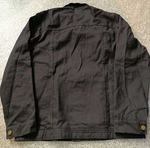 Montrez Stylish Black Denim Jacket, L Size