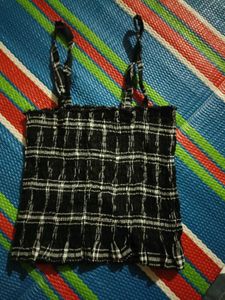Plaid Smocked Crop Top