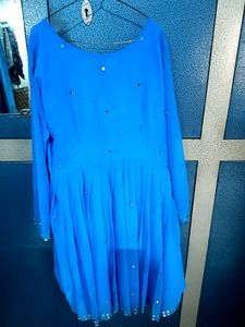 A Blue Nd White Palazzo With Dupatta
