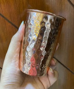 Copper Pitcher with Glass