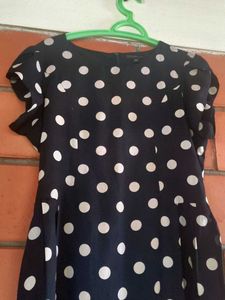 Navy Polka Dot Dress