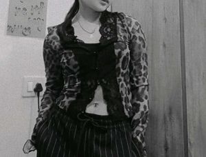 Leopard Print Sheer Top