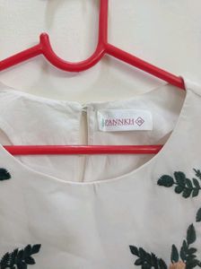 White Floral Embroidered Top