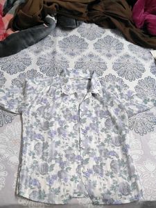 Floral Lace Collar Button Down