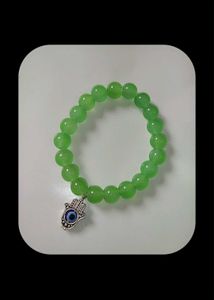 Green Jade Evil Eye Hamsa Bracelet