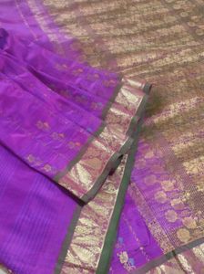 Purple and green kanchipuram Silk Saree