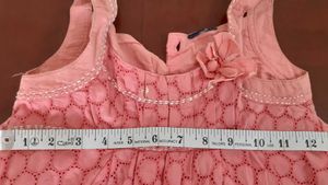 Pretty pink cutwork cloth frock 7 to 10 yr girls