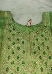 Green Embroidered Kurta sharara Set