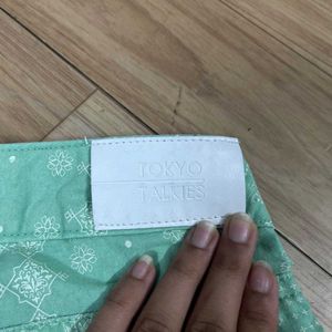 Mint Green Bandana Print Jeans.