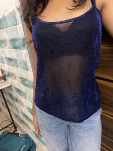 Blue Net Top