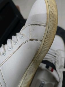 White Leather Casual Shoes