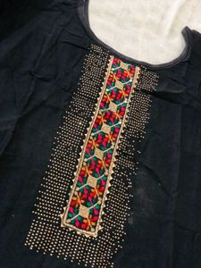 Embroidered Black Kurta