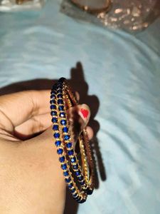Blue Beaded Bangles