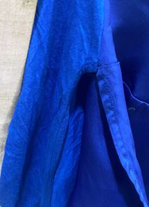 Elegant Blue Top Front Satin Back Cotton